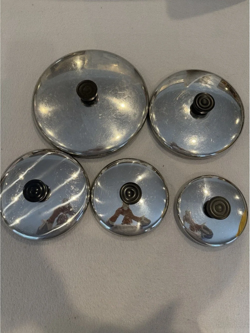 Revere Ware Copper Bottom Replacement Lids Set Of 5 Lids EUC